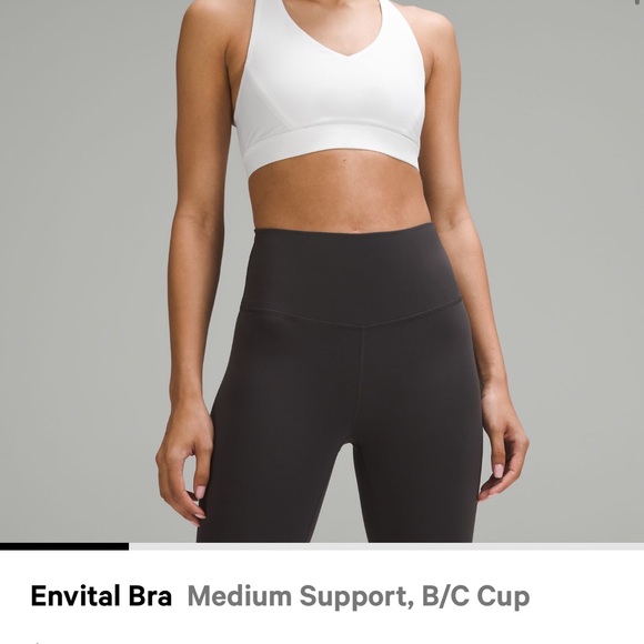 NWT Lululemon Envital Bra *Medium Support, D/DD Cup /
White size 4 - Picture 6 of 6